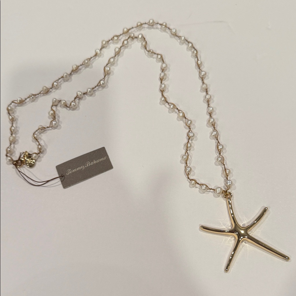 Nwt Tommy Bahama Gold And Cream Starfish Necklace
